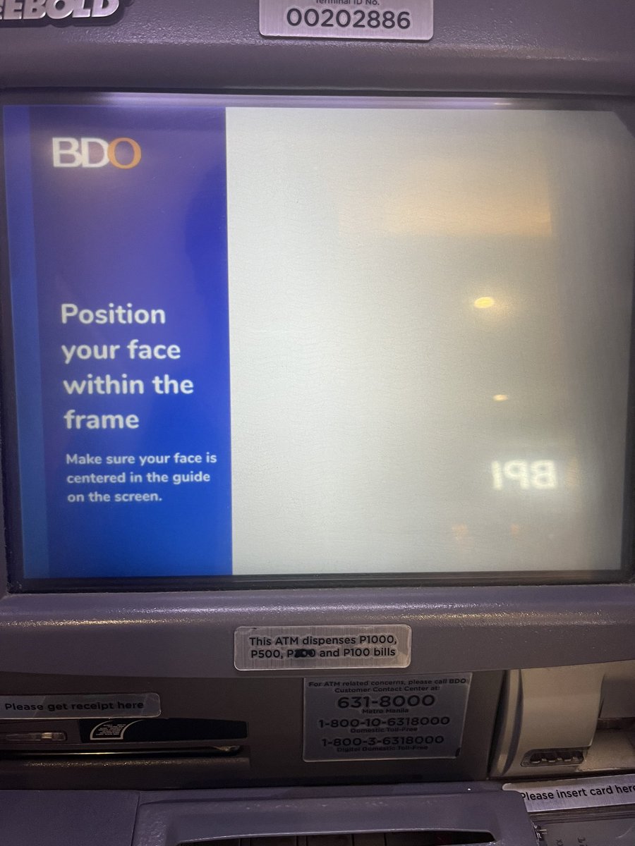MarttiFranca's tweet photo. Huy BDO wag kang maglagay ng facial recognition pati fingerprint kung never naman siya gagana. Been standing here for 10 minutes just waiting for it to skip to the part where it asks for your pin. JUST GIVE ME THE OPTION TO USE MY PIN. https://t.co/NfBeOvvDPm