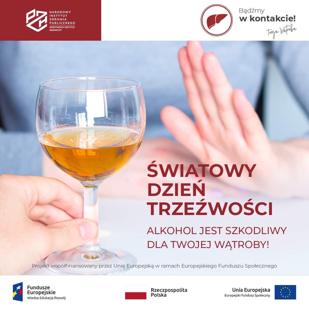 ListyOdW's tweet photo. Czy wiesz, że 15.04 to Światowy Dzień Trzeźwości? Pamiętaj, że Twoja wątroba nie lubi alkoholu nawet w małych ilościach i dbaj o nią nie tylko od święta, ale każdego dnia ❤️ https://t.co/vPTZpyloOe