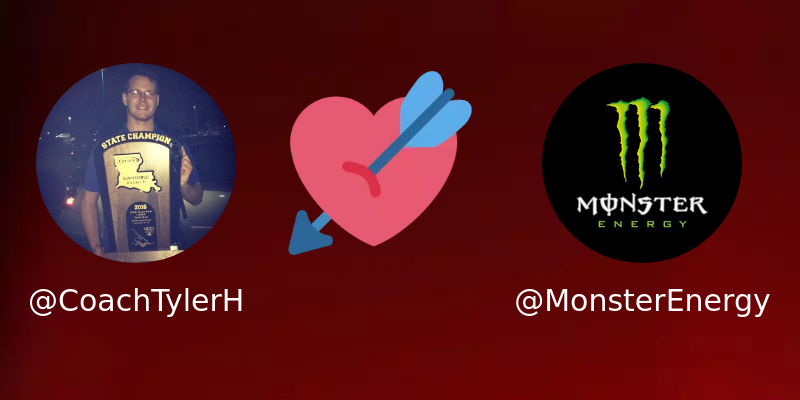 CoachTylerH's tweet image. My Twitter Crush is: @MonsterEnergy

Find yours at funroundy.click/twittercrush?g…

⠀