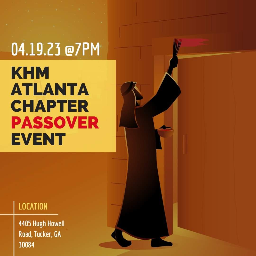 DivineProspect's tweet image. Peace and Shalom family. KHM Atlanta chapter will be having a local Passover event. See details below:

DATE: Wednesday, April 19th 2023 
TIME: 7:00 pm EST 
LOCATION: 4405 Hugh Howell Road, Tucker, Georgia 30084
ATTIRE: All White

All are welcome at no charge. See you there!