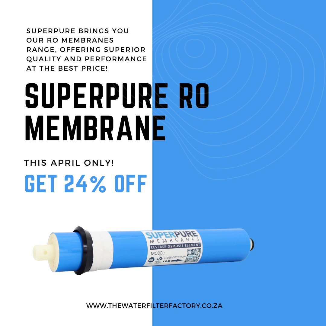 DefinitiveWater's tweet photo. Looking for pure #water? Superpure has you covered! Our 100 GPD RO #Membrane is NSF/ANSI 58 Tested and Certified, ensuring its superior quality and performance. Get it now for 24% off during our April #special! 

https://t.co/Lc0lUeGMbT

#reverseosmosis #romembrane #LimitedOffer https://t.co/EjqBVyrRef