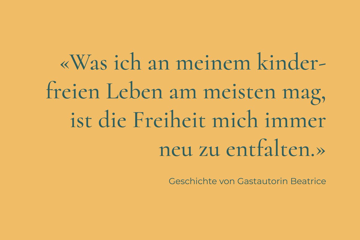 "Früher dachte ich, dass ich mit 26 heiraten und mit 28 das erste Kind bekommen würde." - Dann kam alles anders für Gastautorin Beatrice. Und sie würde es nicht mehr anders wollen:

kinderfrei-leben.ch/blog/ohne-kind…

#kinderfrei #kinderfreileben #childfree