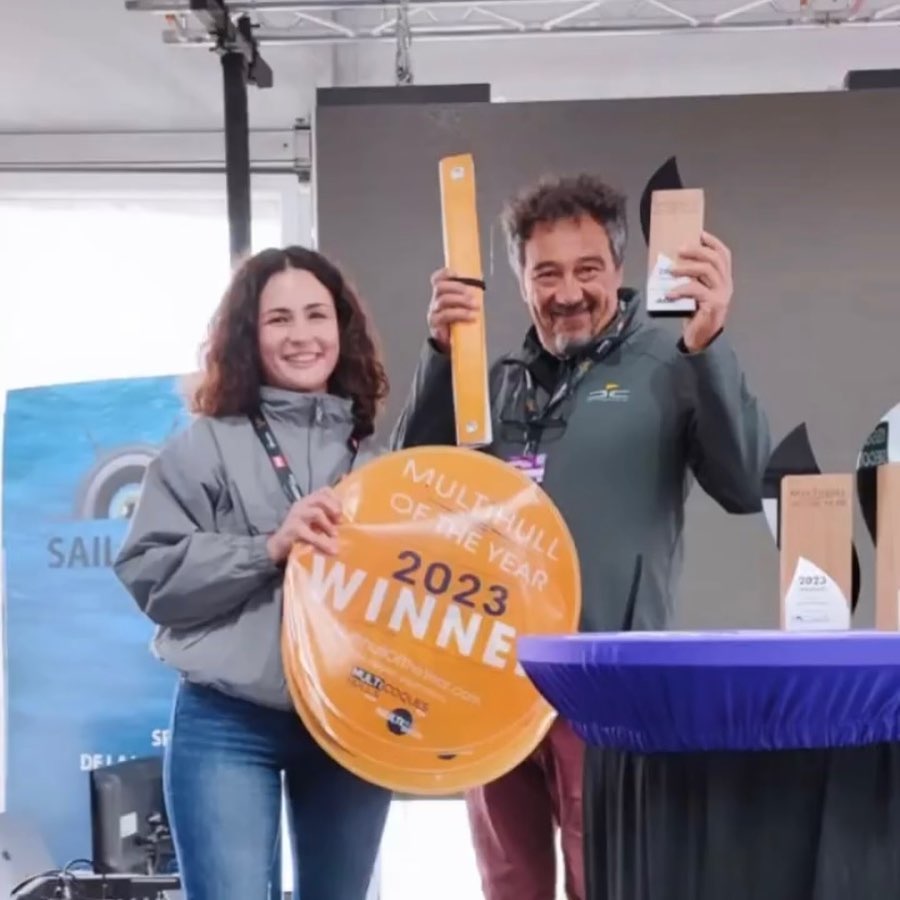 CCatamarans's tweet photo. 🏆 Nous sommes très heureux et fiers de vous annoncer que notre fabuleux catamaran C-CAT 48 a gagné le prix du Multicoque de l’année 2023 dans la catégorie "Voile Sportive".
Merci à tous pour votre soutien !
@MultihullsWorld  #CCAT48 #Ccatamarans #MultihulloftheYear2023 https://t.co/07O5LFslst