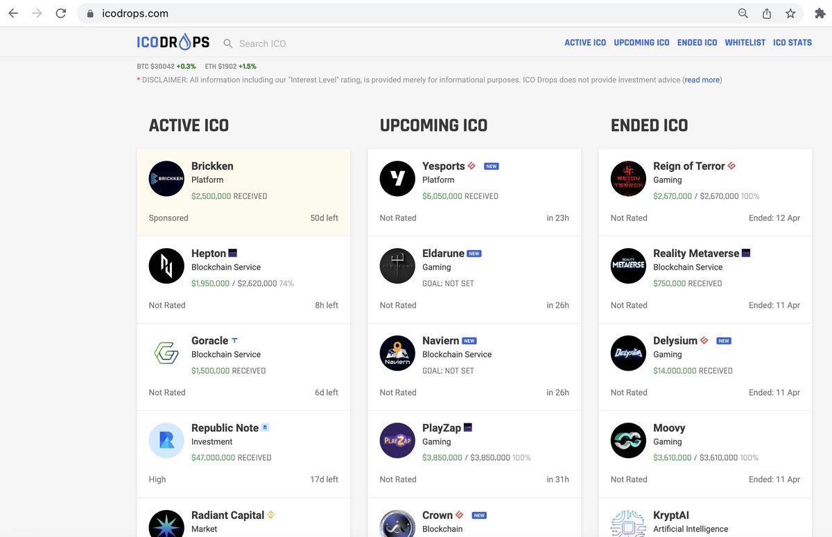 EdenverseOnline's tweet photo. Q. Are ICOs &amp; IDOs even a thing anymore?

A. Sure looks like it ...

source: https://t.co/LWcTOnhsM2

#IDO #ICO #LFGIGA https://t.co/G5npuatN7e