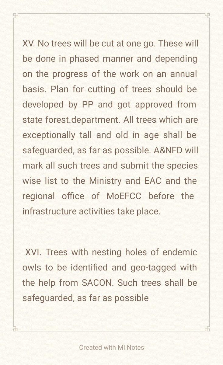 rsuri54's tweet photo. Final #EnvironmentClearance is granted with two nebulous paragraphs in the EC doc (reproduced below), vague & non-committal sealing the fate of close to a million #RainfForest trees.
@manishchandi @pankajsekh @debadityo @thewire_in @chikikothari @byadavbjp @moefcc @bahardutt https://t.co/3dlRbyoph9