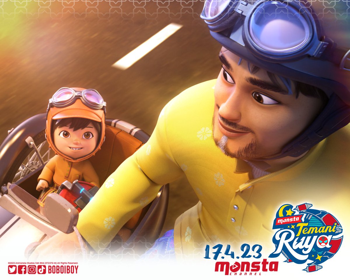 BoBoiBoy's tweet photo. "Oboi, bangun...kita dah nak sampai dah ni..." - #TemaniRaya  akan datang 17 April 2023 di YouTube Monsta Channel ⚡️
---
#IklanRayaMonsta #BoBoiBoy #Mechamato https://t.co/jLGZpzx9N3