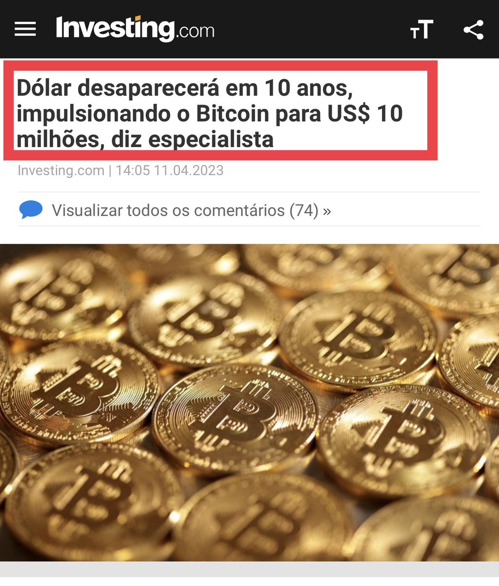 RennoGuil's tweet photo. 1) DÓLAR vai desaparecer 
2) #BTC vai valer 10M de DÓLARES 

Só eu tô rindo dessa referência circular? https://t.co/U3WdM5wjnP