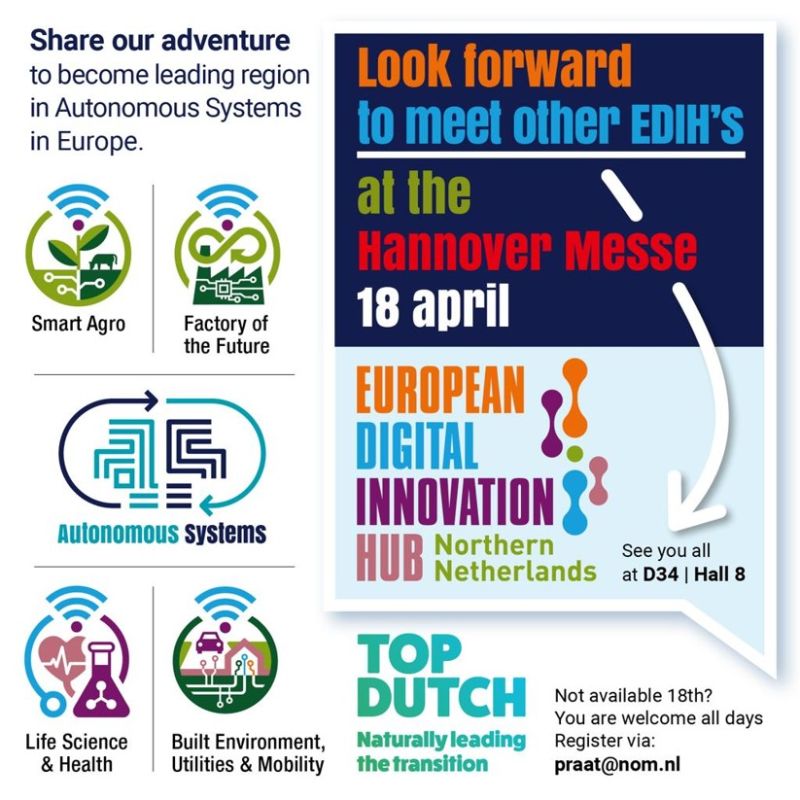HansPraat's tweet image. Meet EDIH Northern  Netherlands next week at the HANNOVER MESSE! Open invitation to other  European Digital Innovation Hubs (EDIH’s) 
linkedin.com/posts/hans-pra…