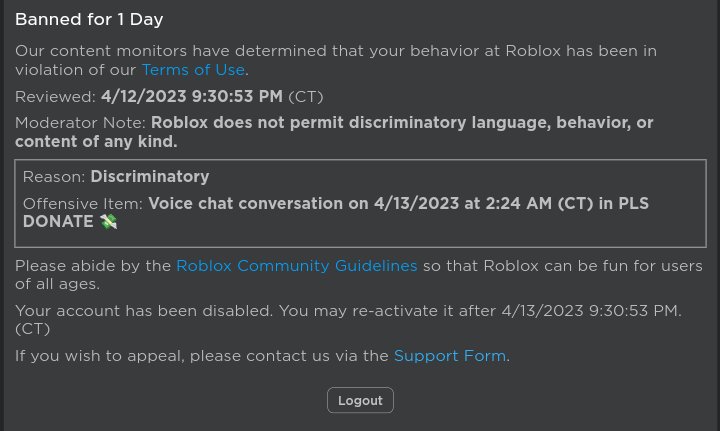 M1N1C4K3's tweet image. Got banned on @Roblox once again because of my little brother for saying the N-Word out loud while I had my mic on, Oop.
#robloxmoderation #Roblox