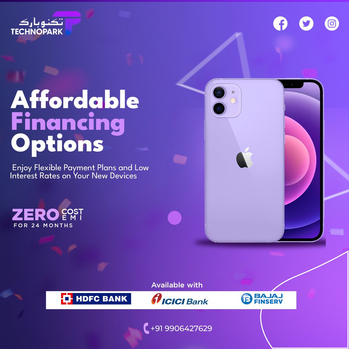 technopark111's tweet photo. Get Bajaj Finance, at zero Cost EMI’s
and GET benefits on shopping at Technopark. Join Us to be a part of a bigger community and grow 
(Let’s Play with technology)
@apple @bajajfinserv @technopark111 https://t.co/3L16tUwSgB