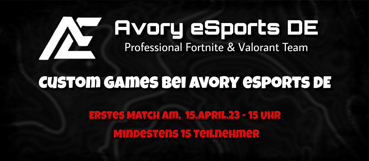 avory_esports's tweet photo. Ab sofort bietet wir wieder regelmäßige Clan Trainings an! Unser erstes Testevent startet am 15.April - 15 Uhr!
Schau auf unserem Discord vorbei, um mehr zu erfahren. #Fortnite #avory https://t.co/FVaq0GZ0sI