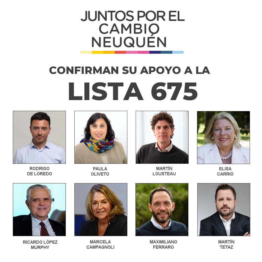 sucentu's tweet photo. Confirman su apoyo a la LISTA 675 de JUNTOS POR EL CAMBIO #NEUQUÉN los siguientes líderes políticos...

LISTA 675
#PabloCerviGobernador
#Elecciones2023 
#JxC https://t.co/OBSPOaCPh0