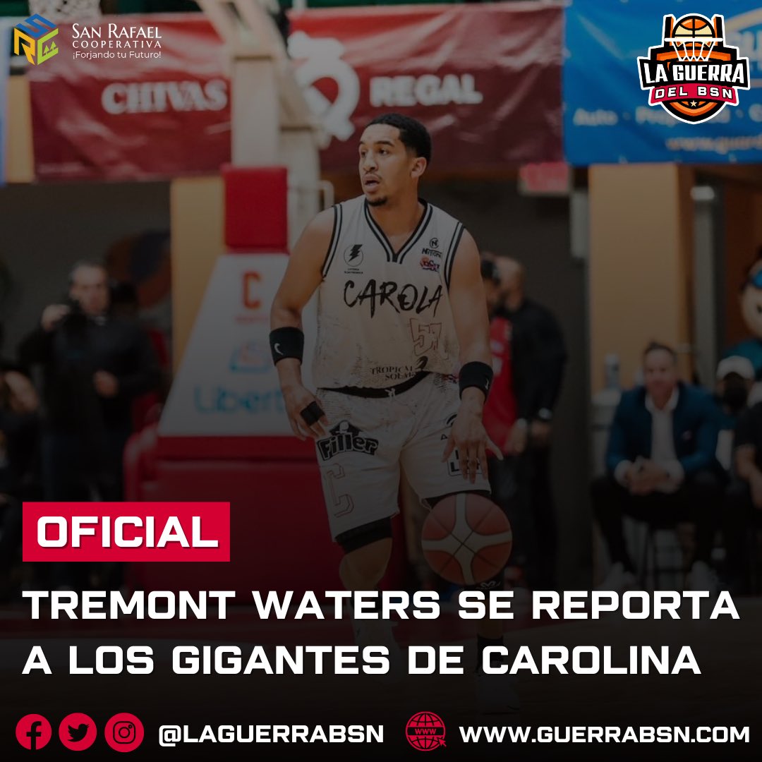 LaGuerraBSN's tweet photo. #BSNPR | ÚLTIMA HORA: El armador Tremont Waters llegó hoy a Puerto Rico para reportarse de inmediato a los Gigantes de Carolina.

Se espera que Waters debute este sábado frente a los Atléticos de San Germán. 

El armador promedió 17.8 PPJ y 8 APJ en 28 juegos durante la pasada temporada 2022 y fue nombrado novato del año. 

📱Descarga nuestra app gratis aquí y mantente al día con el BSN: https://t.co/b1f43hsdm2