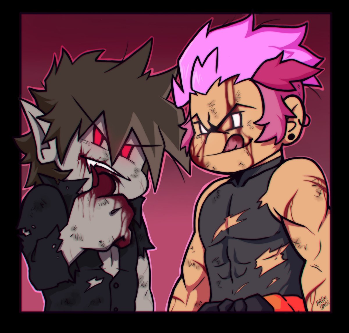 Master_Leah's tweet photo. one of Tairus' good ol' pals is the Vampire BF!
Both can either party hard or go hard on a party!

Vampire BF by: @callmecam926 

 #picooc #boyfriendoc #fnfoc #Tairus #vampireBF #fridaynightfunkin #fanartfnf https://t.co/AWNHts6bCR