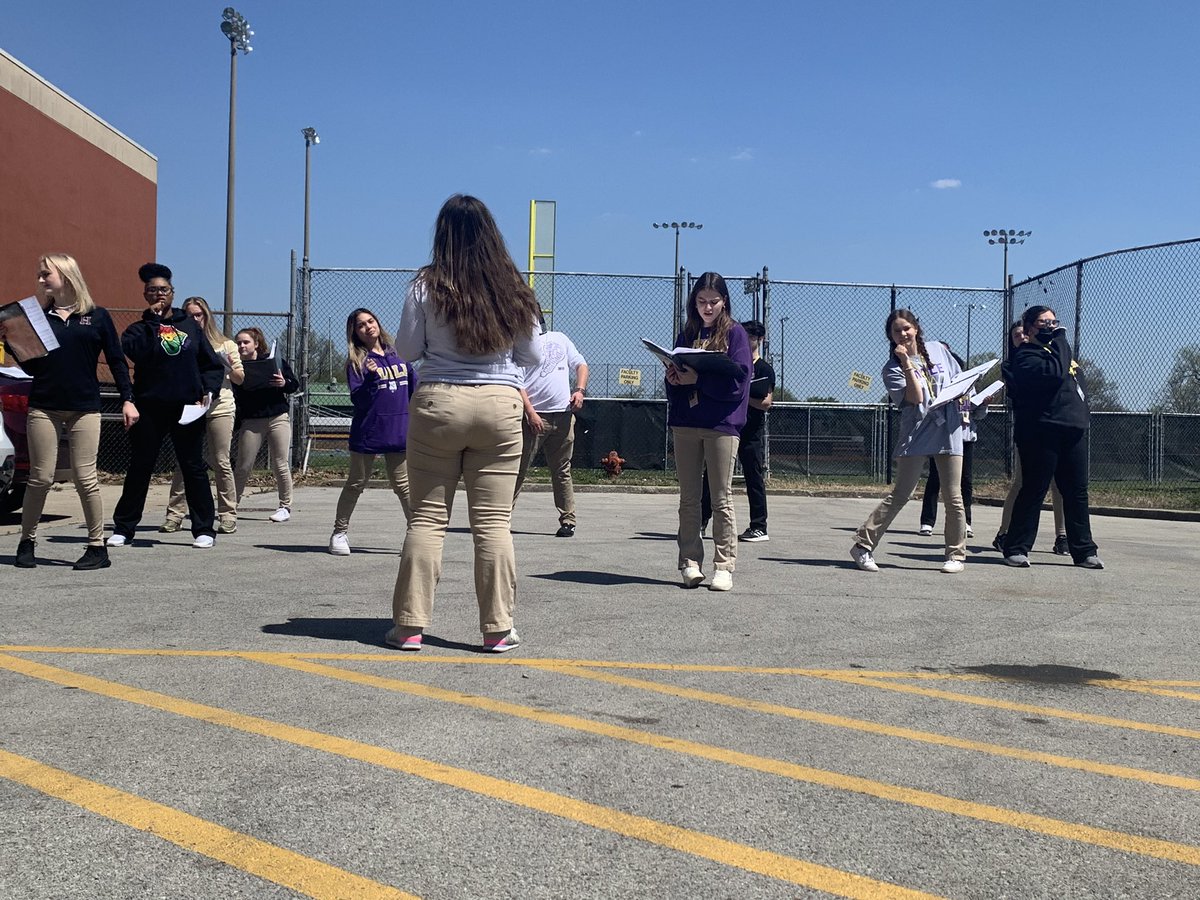 Working on some great music in the sunshine! Come see us - Acapocalypse 2023, Mon May 8 at 7! $3 minimum donation at the door