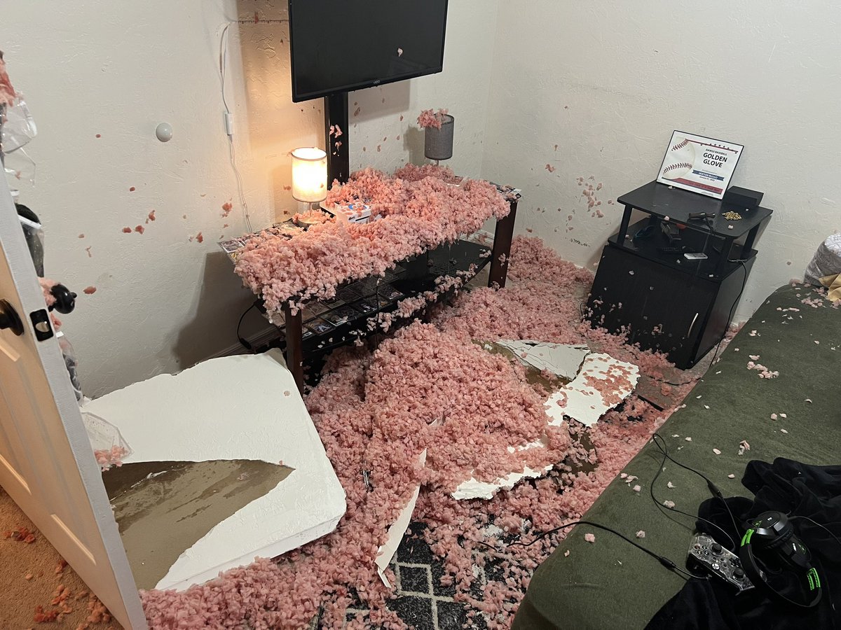 My boy only cared about a few things! His baseball His <a href="/Topps/">Topps</a> baseball cards and his Xbox! Had a pipe bust in the ceiling and ruined Two out of the three!!