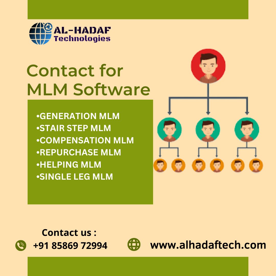 ALHADAFTECHNOL1's tweet photo. We are an MLM Software Company in Delhi, providing MLM Software & Blockchain services. We are the best MLM Software Company in India.
https://t.co/QupwkQTnZC
#binarymlmsoftware #matrixmlmsoftware #unilevelmlmsoftware #giftmlmsoftware #generationmlmsoftware #hybridmlmsoftware https://t.co/9Lflbc2abf