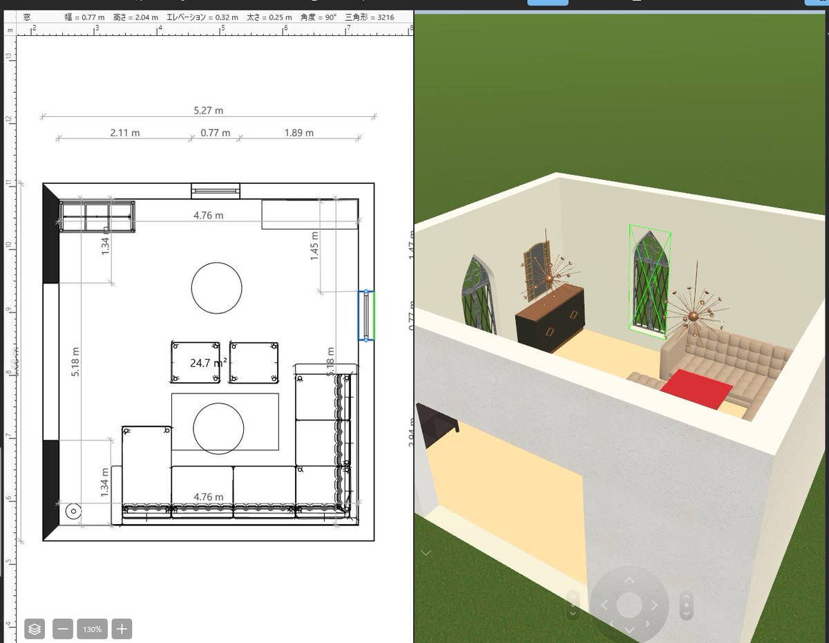 これは昨日も載せた部屋ですが、ここ五日ほどこんな感じで背景用の3Dを作っています……。