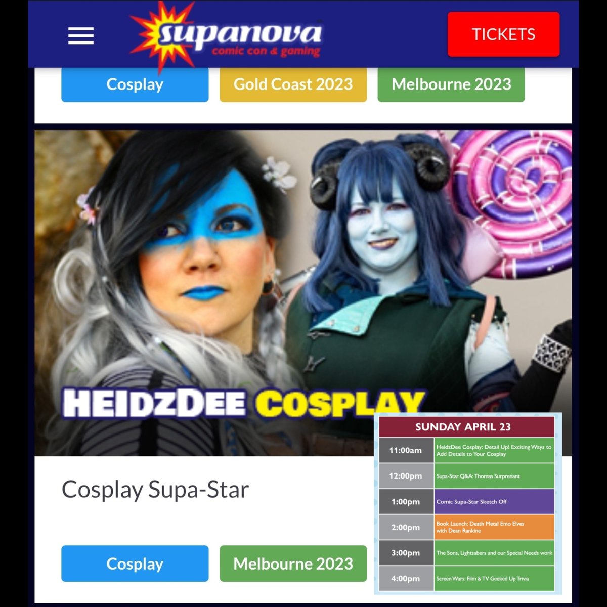 🌟🔴🟡⚫️ Naarm mob ⚫️🟡🔴🌟

If you are planning to come support our deadly Indigenous cosplayer!
》HeidzDee Cosplay《 
at @SupanovaExpo will be having hosting a Panel on Sunday 23rd @ 11AM
#Indiginerd #cosplayindigenous #cosplay #cosplayersofnaarm #cosplayer #blackfullatwitter