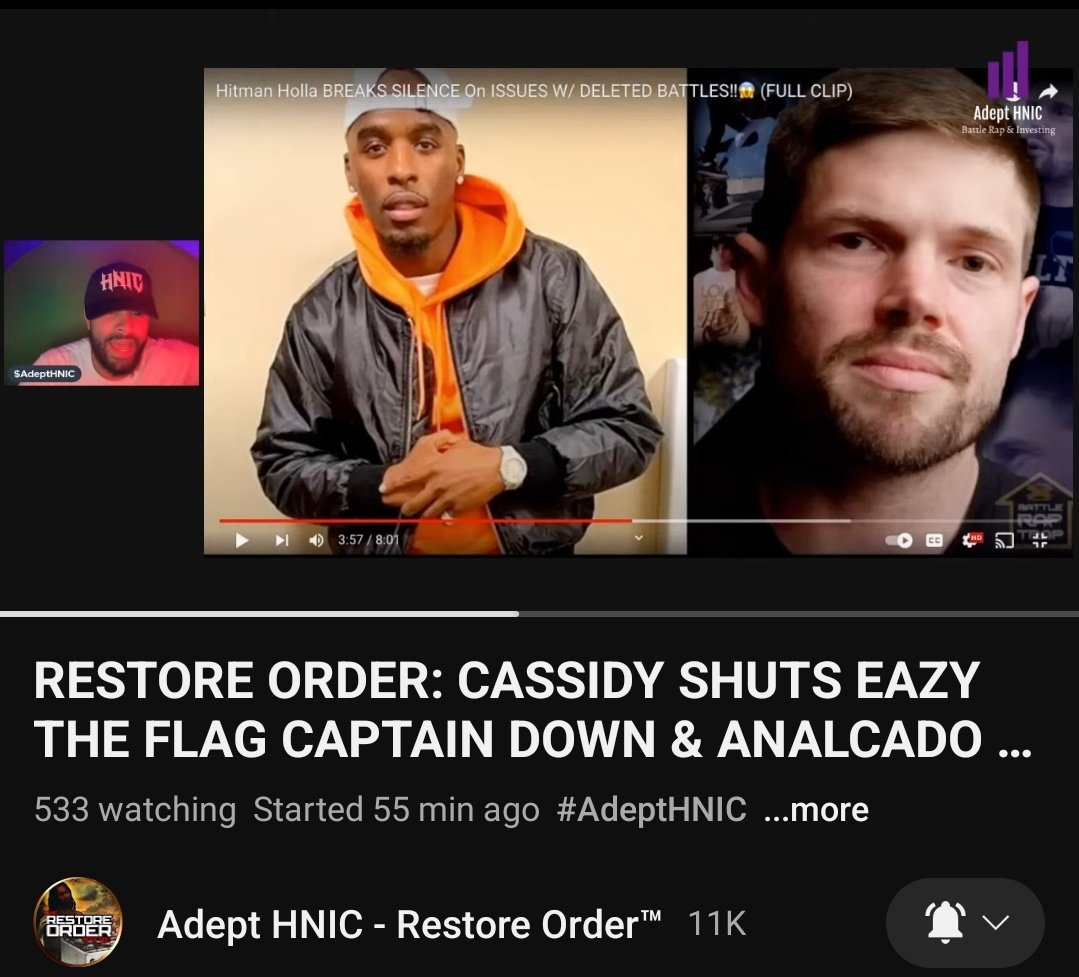 IAMPBLACKYO's tweet photo. TUNE IN YO! @AdeptHNIC1
IS LIVE NOW YO!
ADEPT HNIC - RESTORE ORDER -
https://t.co/5D2boZCNUA
#ADEPTHNICRESTOREORDER
#ADEPTHNICNETWORK https://t.co/9jIRW9rbx9