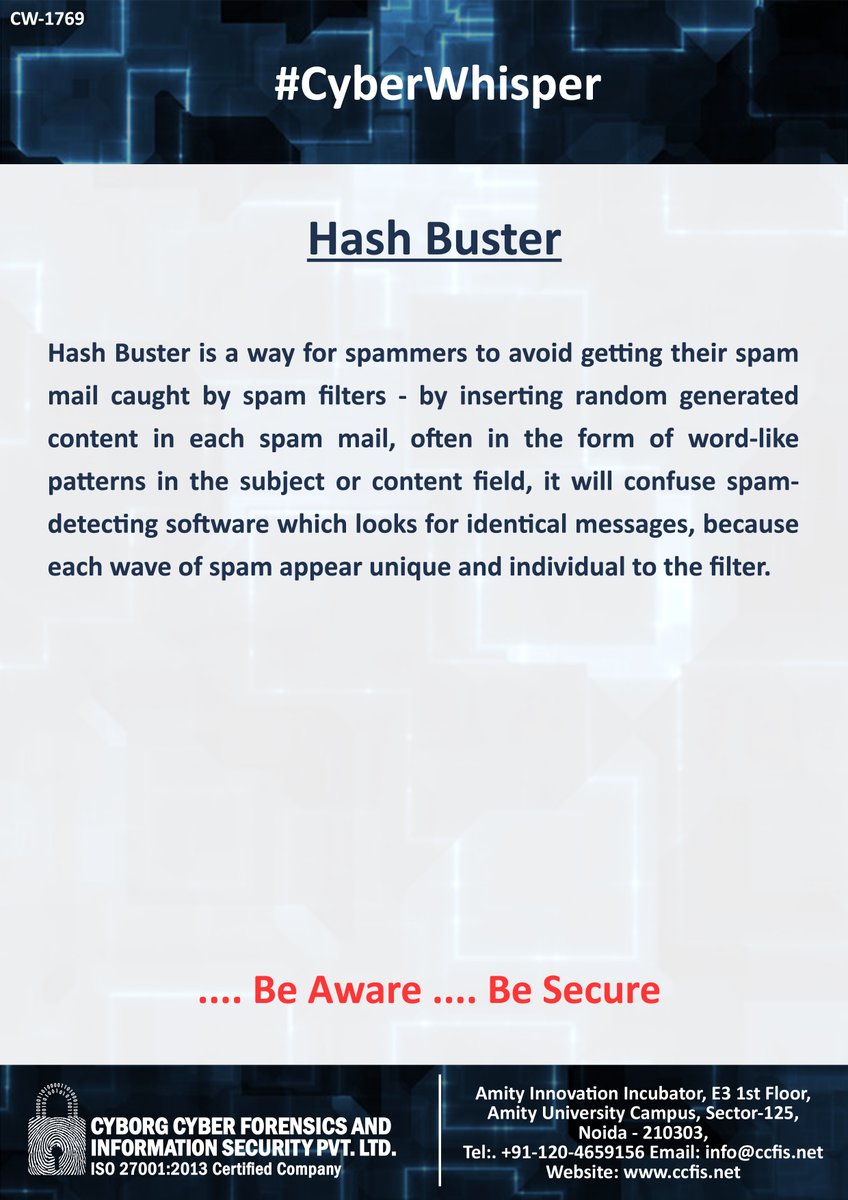 ccfis's tweet photo. #CyberWhisper #CyberSecurity #HashBuster https://t.co/w7fl2xe13C