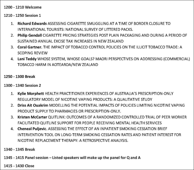 NHMRC CRE on Achieving the Tobacco Endgame (@cretobacco) on Twitter photo #SRNTOceania is hosting a live webinar and panel session on 28 April (12pm AEST / 2pm NZST), showcasing presentations from the recent SRNT Annual Meeting.
Free registration: us02web.zoom.us/webinar/regist…
@CoralGartner @KylieMorphett @ChenealPuljevic <a href="/ProfEdwardsNZ/">Richard Edwards</a> <a href="/MccarterKristen/">Dr Kristen McCarter (she/her)</a> #SRNTOceania is hosting a live webinar and panel session on 28 April (12pm AEST / 2pm NZST), showcasing presentations from the recent SRNT Annual Meeting.
Free registration: us02web.zoom.us/webinar/regist…
@CoralGartner @KylieMorphett @ChenealPuljevic <a href="/ProfEdwardsNZ/">Richard Edwards</a> <a href="/MccarterKristen/">Dr Kristen McCarter (she/her)</a>