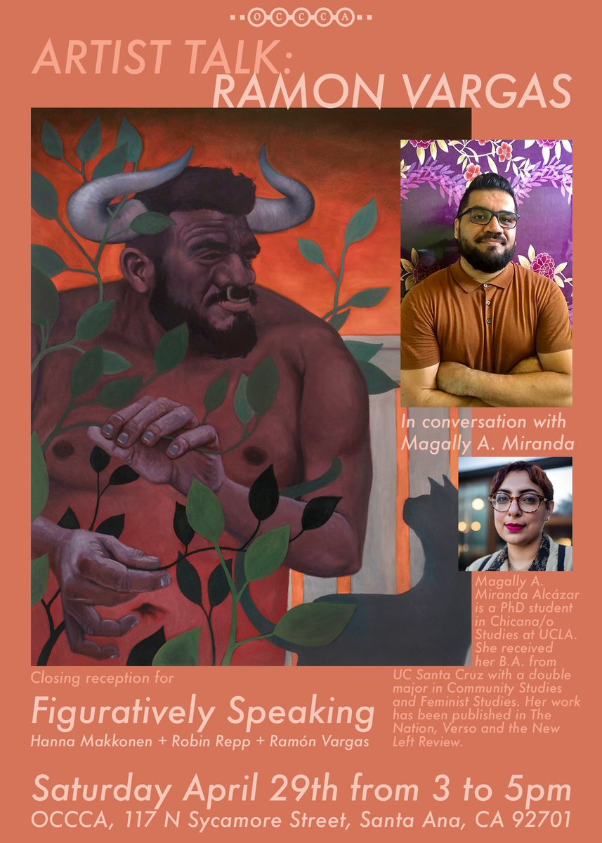 rayvargas3's tweet photo. The Orange County Center for Contemporary Art presents an Artist Talk: Ramón Vargas in conversation with Magally A. Miranda.
.
Saturday April 29th from 3pm to 5pm, during the closing reception for Figuratively Speaking. https://t.co/bQohHZqTHC