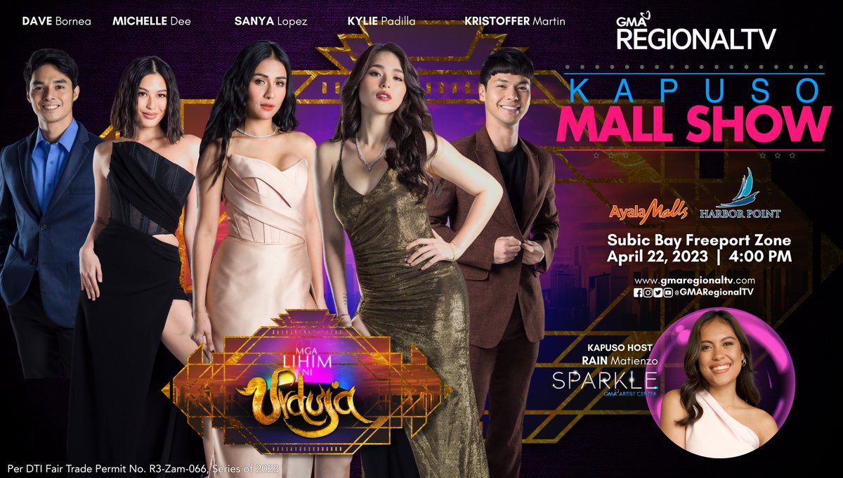 harborpointmall's tweet photo. Another afternoon filled with surprises awaits our Kapuso fans❗ Catch ‘Mga Lihim ni Urduja’ stars at the Kapuso Mall Show at Ayala Malls Harbor Point.🧡💙
Swipe to see detailed mechanics.
#iLoveHarborPoint  #YourShoppingGatewayToSubicBay
#GMARegionalTV
#KapusoMallShow https://t.co/AlVsYfxAfB