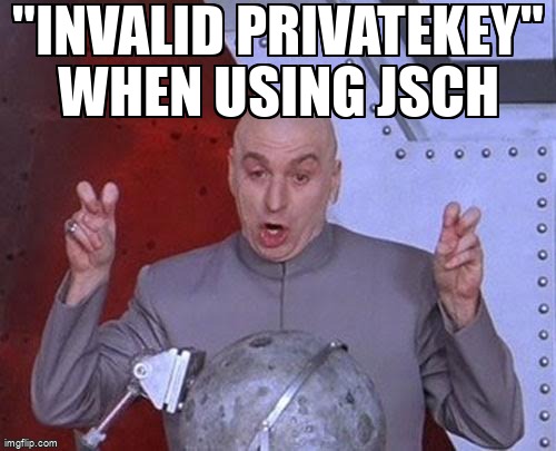 'Invalid privatekey' when using JSch stackoverflow.com/questions/5313… #jsch #ssh #java