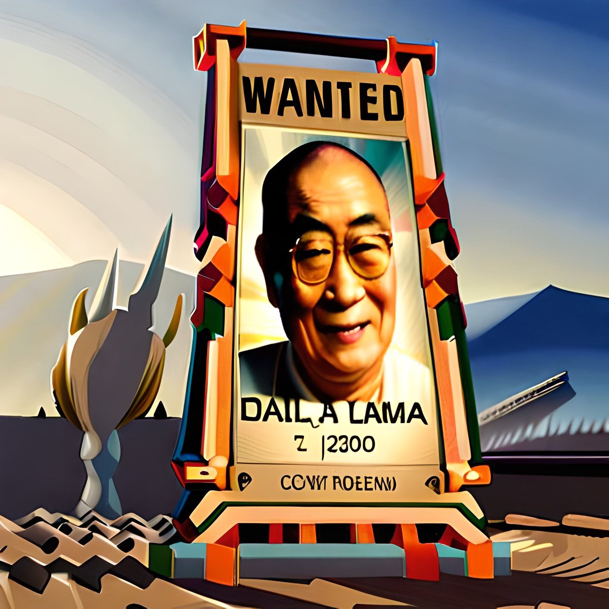 TheAIrtist_82's tweet photo. #DalaiLama #Wanted #AI #TheAirtist https://t.co/pzjj5BBWxl