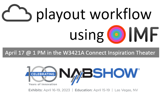 Can IMF be delivered directly into broadcast playout workflows? Oh, yes, it can! We have a cloud-native multi-vendor implementation to prove it. Join us on Monday at #NABShow and hear directly from the folks that built it.

nab23.mapyourshow.com/8_0/sessions/s…