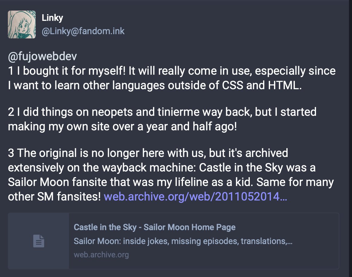 fujowebdev's tweet photo. Thank you so much for sharing these answers to our Q&A starter questions on blorbo./social yesterday, Linky!
We have just 17 days left to make this happen, so be sure to check out the Kickstarter link in our profile, #FujoGuide fans! https://t.co/bnn0FZLsfl