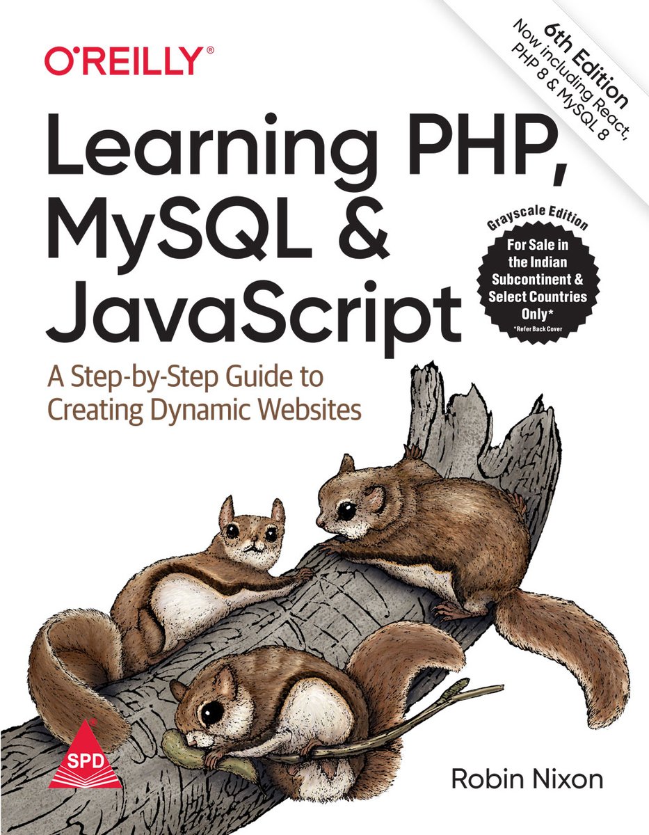 Learning Php, MySQL &amp; JavaScript, 6ed by <a href="/robinfnixon/">Robin Nixon</a> <a href="/OReillyMedia/">O'Reilly Media</a> 
shroffpublishers.com/books/97893910…
<a href="/official_php/">php.net</a> <a href="/MySQL/">MySQL</a> <a href="/JavaScriptDaily/">JavaScript Daily</a> <a href="/react/">REACT</a>  <a href="/JavaScript/">JavaScript</a> <a href="/GDGIndia/">Google Developer Groups India</a> 
shroffpublishers.com/books/97893910…
#phpstudy #mysql #javascript #React #typescript #oreillymedia #shroffpublishers