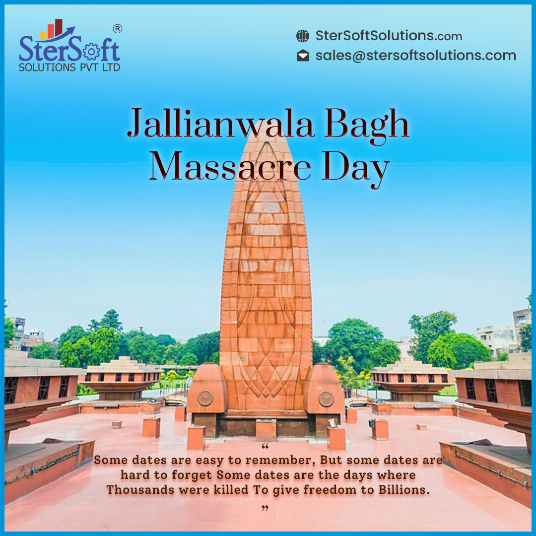 stersoft's tweet photo. Some date are easy to remember but some dates are hard to forget - Jallianwala Bagh Massacre Day

#massacredays #India #jallianwalabagh #jallianwalabaghmassacre #jallianwalamassacre #TheERPHub #besterpsoftware #customizable #secure #scalable #fullymodular #realtime #support https://t.co/EtFg3fyta8