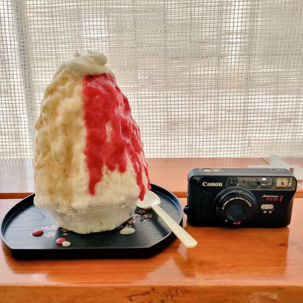 tomozo_works's tweet photo. 氷屋さんの老舗 蔵元松月さん🧊

かき氷ふわふわでめちゃくちゃ美味い！！！しかもこのサイズ！！！最強〜🤤🤤 https://t.co/3eOEpFoQC0