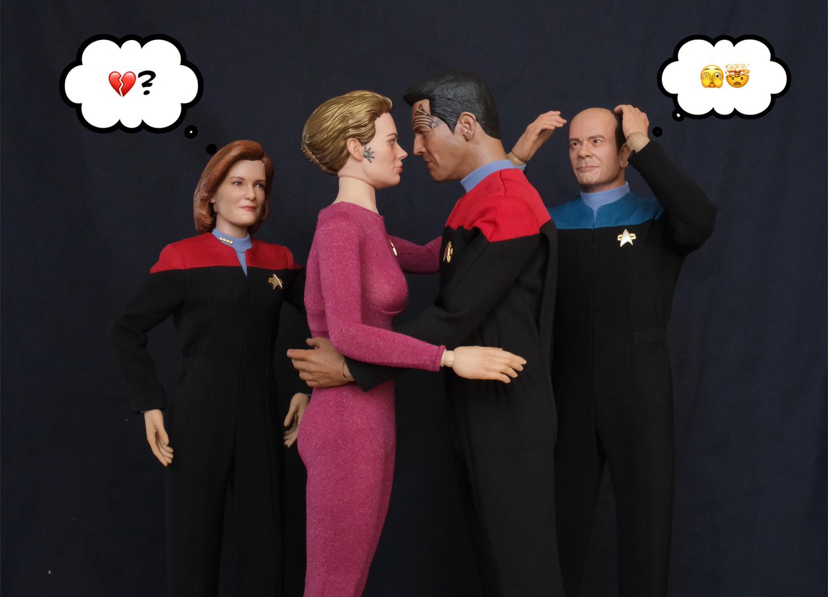 OttoBerndt's tweet photo. Sorry, I had to make a little fun of all the JC shippers, floating Twitter with romantic Janeway/Chakotay pictures at the moment. 😂😂😂

@dieastra @StephanieGWill1 @StarTrekEXO6
#StarTrekVoyager #StarTrek #JCShippers #Shippers #Janeway #Chakotay #SevenOfNine #EXO6 #actionfigures https://t.co/phwBO5x4yF