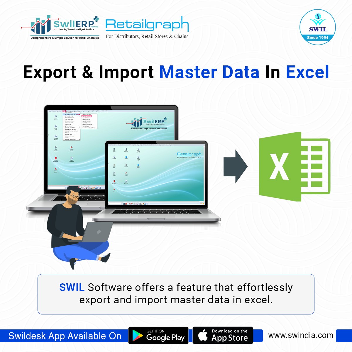 swilerpsoftware's tweet photo. Using #SWIL software to export and import master data in Excel can save time and reduce errors. Choose it and make it easier for businesses.
Call for Inquiry📲+91 95299 13873
Visit👉https://t.co/SxlOLqRFZM
#SwilSoftware #ExportMasterData #ImportMasterData #BusinessSoftware https://t.co/VOGot4gsI5