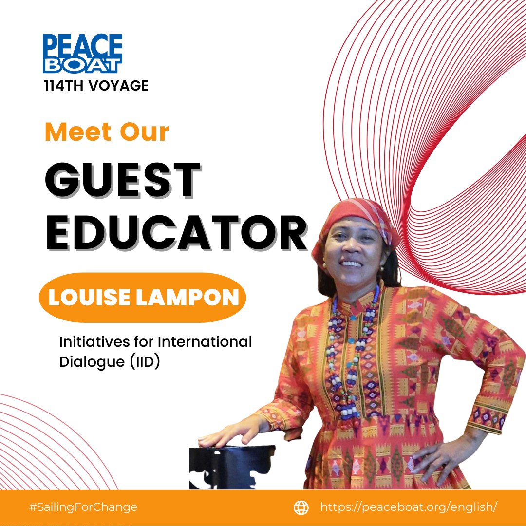 peace_boat's tweet photo. #PeaceBoatGuestEducators
#114GlobalVoyage
First port of call is the #Philippines! To prepare participants for the visit, Peace Boat has invited guest educator @mlouiselampon from @IIDonline to discuss #SocialJustice and #ConflictTransformation. #SailingForChange #SDG10 #SDG16 https://t.co/Vaw9Dh4Bpj
