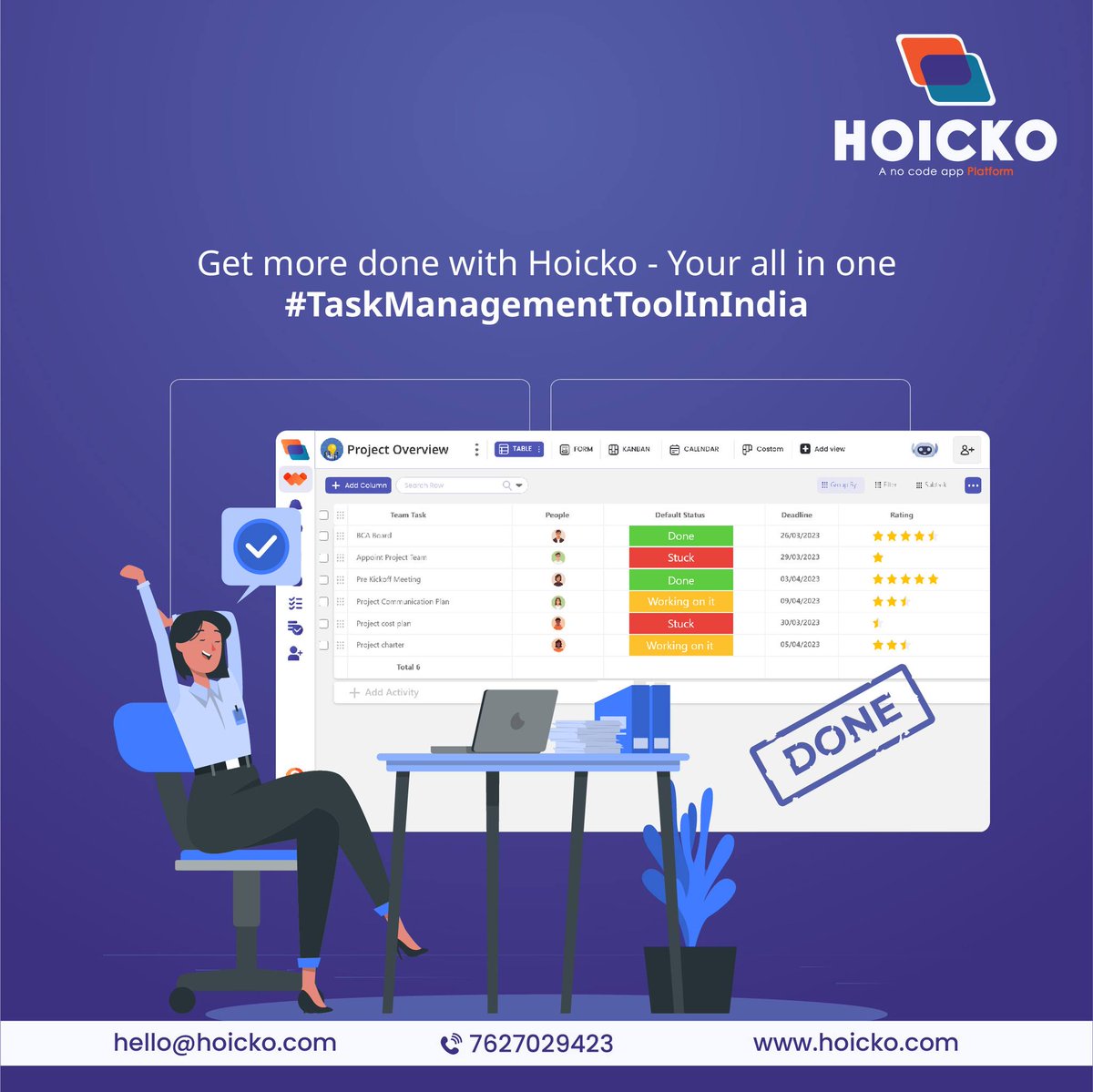 hoicko_official's tweet photo. Streamline your team's #workflow with #Hoicko - all-in-one #taskmanagementtoolinIndia designed to help you get more done.https://t.co/Lnuso8PnJ1 #nocodeapp #projectmanagementsoftware #Freenocodeapp #teammanagementtoolinIndia #tailouredautomation #worktaskmanagementapp https://t.co/zdhetBDJUo