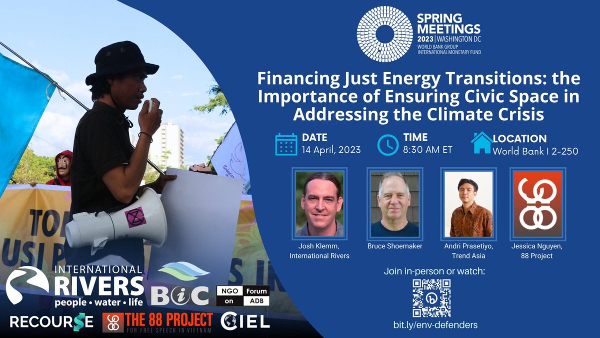 TrendAsia_Org's tweet photo. Tomorrow, we are still at the #WorldBankSpringMeeting! ๐
Let's discuss the importance of civil society in ensuring an effective energy transition plan that addresses the climate crisis. ๐ค
Join the panel live on https://t.co/E8rXp4cAq2 on Friday, 14 April 2023, 19.30 WIB. https://t.co/7yu7FBedQq