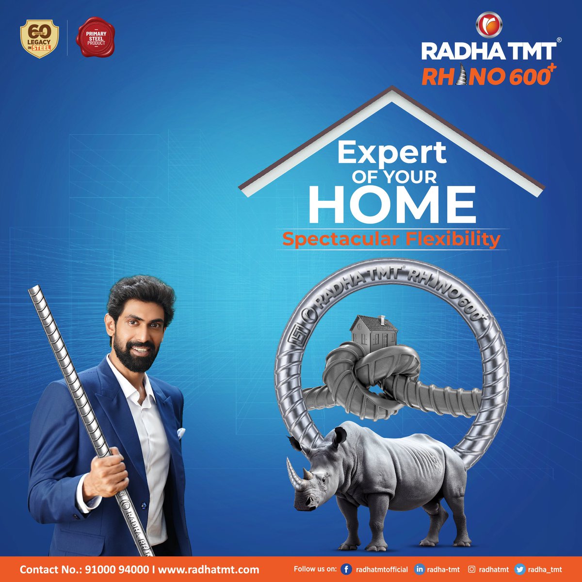Radha_TMT's tweet photo. Relax; you need not worry about the Flexibility of the TMT bar because Radha Rhino 600+ is the expert of your Home.
Check us out at: https://t.co/La1g1x17uy
#RadhaTMT #steel #quality #Rhino600 #technology #Strong #FE600 #TMT #Flexibility #ExpertOfYourHome #Expert_of_your_home https://t.co/gvdIOxeb8y