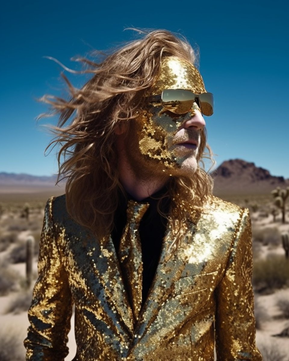 ferrero_design's tweet image. Which is more breathtaking? The stunning desert landscape 🏜️ or the captivating male model in gold leaf? 🤩 Vote now and share your opinion! #DesertVibes #ModelMondays