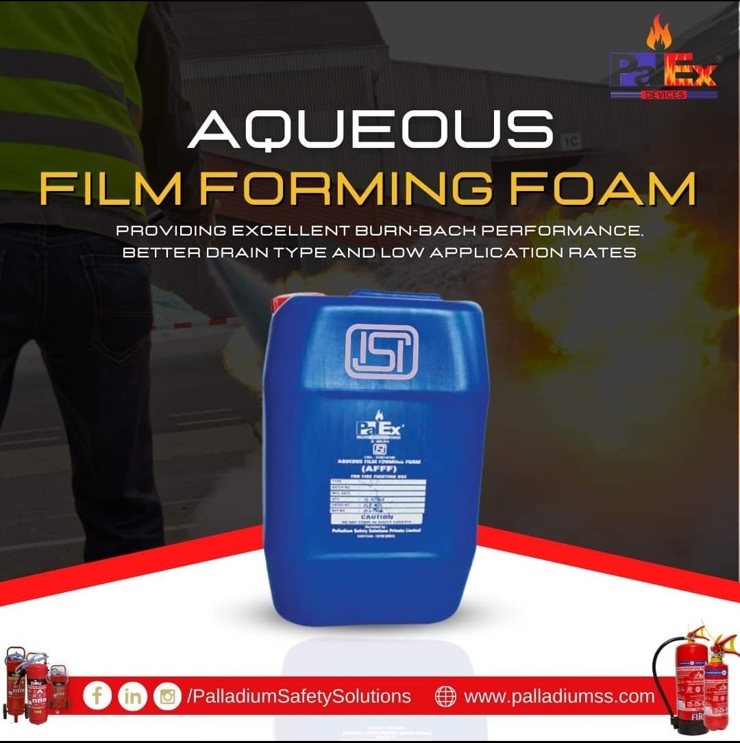 Aqueous Film Forming Foam providing excellent burn-back performance, better drain type, and low application rates.

#Palex #PalladiumSafetySolutions #FireSafetySolutions #firefightingfoam #aqueousfilmformingfoam #FireSafety #ChemicalSafety