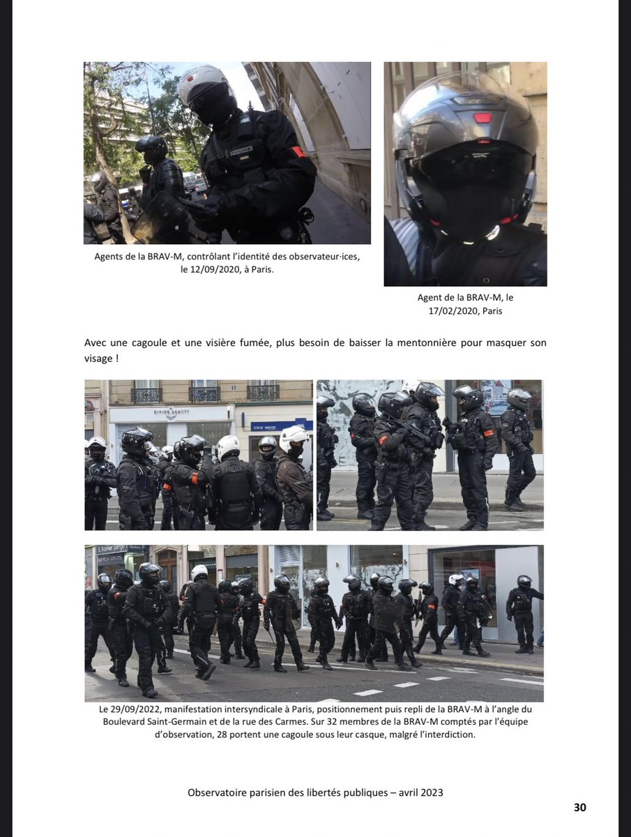 Rapport de qualité de <a href="/ObsParisien/">Observatoire parisien des libertés publiques</a> sur la BRAV et ses méthodes. À lire❗️site.ldh-france.org/paris/files/20…