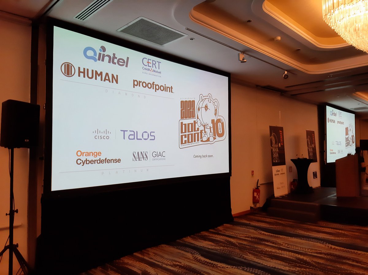 CERTCyberdef's tweet photo. We are at @Botconf ! Our teammates Jeremie and @Lexsek_  present this morning an incident response case related to RansomCartel 🙌 #ransomware #raas #botconf23 https://t.co/NaYjkzEBXC