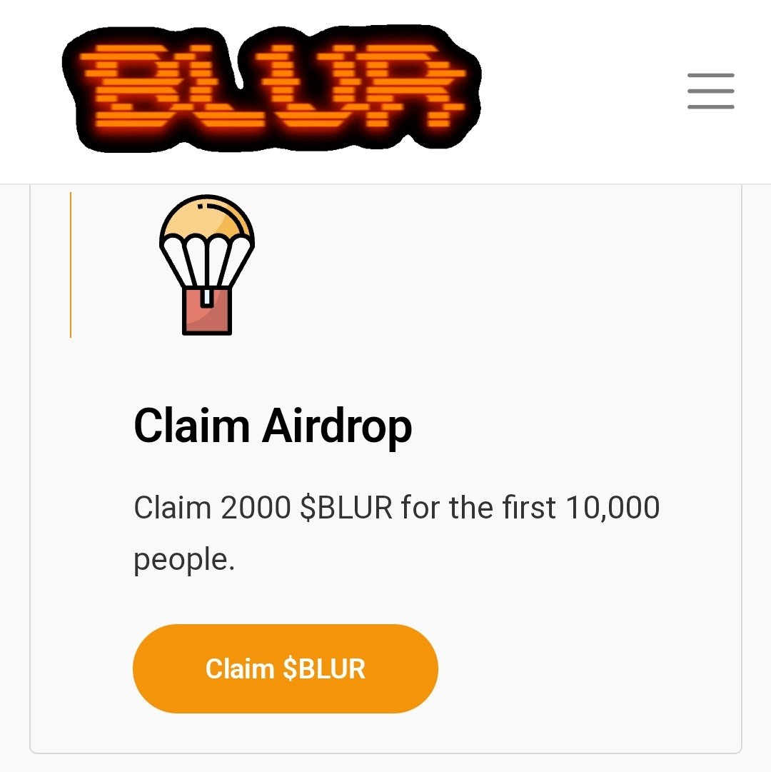 🚨🔥 AIRDROP Alert Season 2🔥🚨 

🎁 Claim 2000 $BLUR = $5,000 USD
🔥 360,000,000 BLUR was distributed.

Join Presale
Buy 0.01 BNB = 2,222 $BLUR
Buy 10 BNB = 2,222,222 $BLUR

👉 Claim $BLUR 👉 bluurdaoglobal.online/?ref=0xd6d40f7…

Contract Address: 0x1082cc36bd907c6A5866502E6b2054Ff8D2CA337