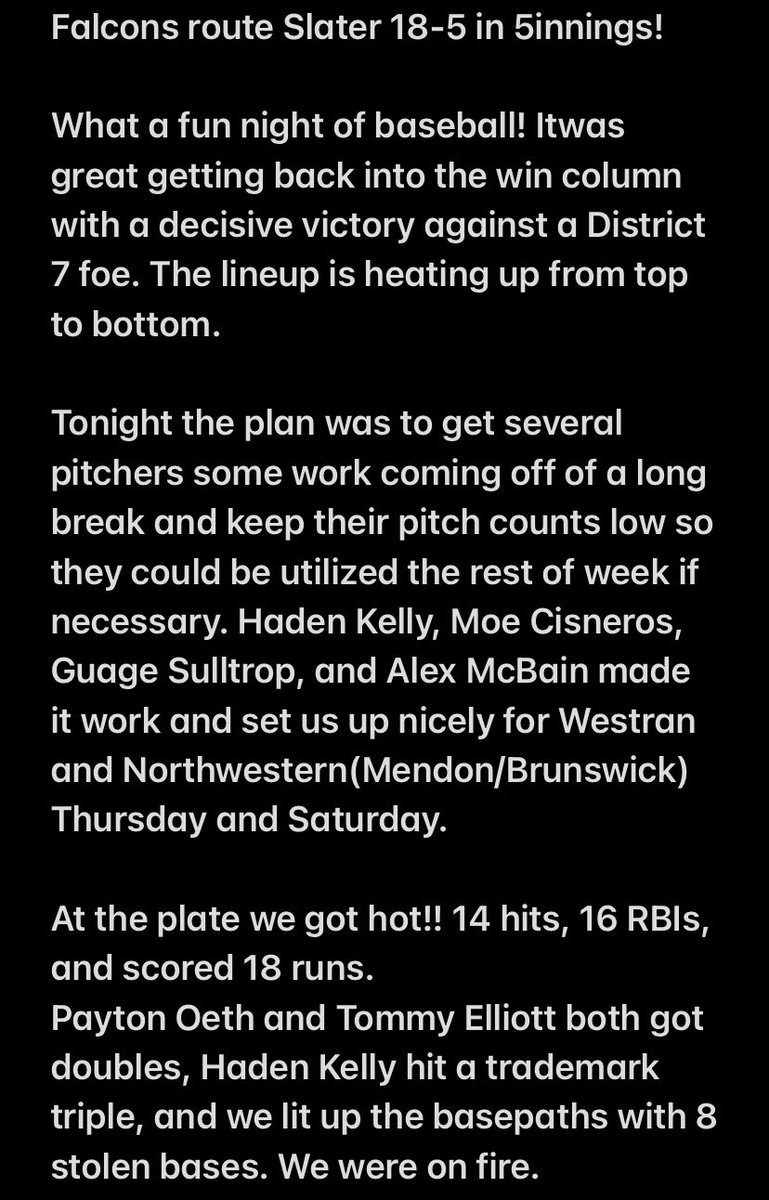 Fayette High School Baseball tweet media