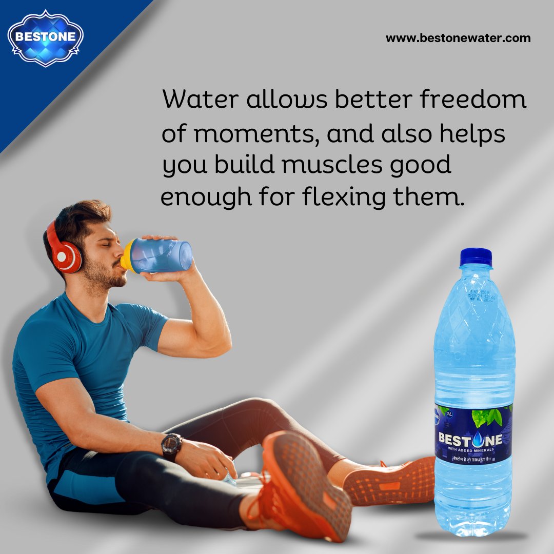bestonewater's tweet photo. Water plays a crucial function in encouraging muscle gain because it delivers the materials required for constructing protein and glycogen structures.
Drink enough water for better movement of the muscles.
For more enquiry about the brand visit:- https://t.co/hB823zYSiu https://t.co/f0MZZt1cyB