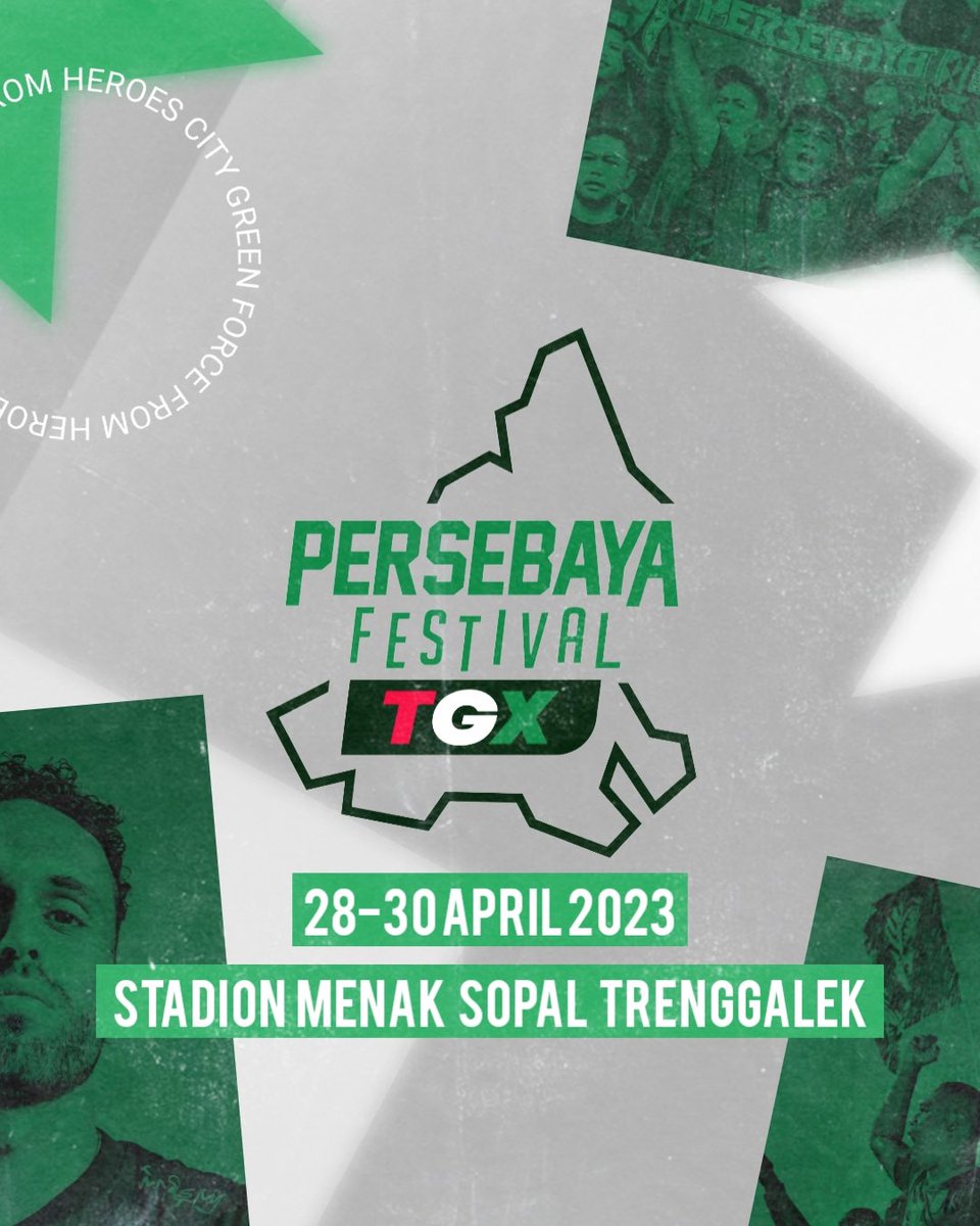 persebayaupdate's tweet photo. KEMBALI MENGHIJAUKAN JAWA TIMUR

Persebaya menggelar acara Persebaya Festival Trenggalek yang akan diselenggarakan pada 28-30 April 2023.

#persebaya #persebayafestivaltrenggalek https://t.co/tOp7b1RNLa