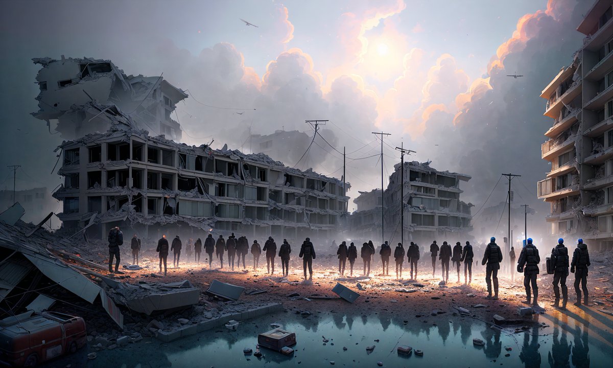 ImpactingArt's tweet photo. March 27, 2023 - Turkish earthquake: Survivors' haunting search for missing relatives

https://t.co/yVXH72Tp5d

#TurkishEarthquake #Survivors #MissingRelatives #FamilySearch #HopeAndResilience #nft #nftart #nftcommunity #nftartist #cryptoart #stablediffusion #aiartcommunity https://t.co/X0A9dh7F1s